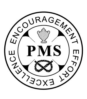 Penkridge Middle School logo featuring the text 'PMS' surrounded by a circular border with the words Encouragement, Effort, Excellence, and an infinity symbol, symbolising continuous growth and achievement in education